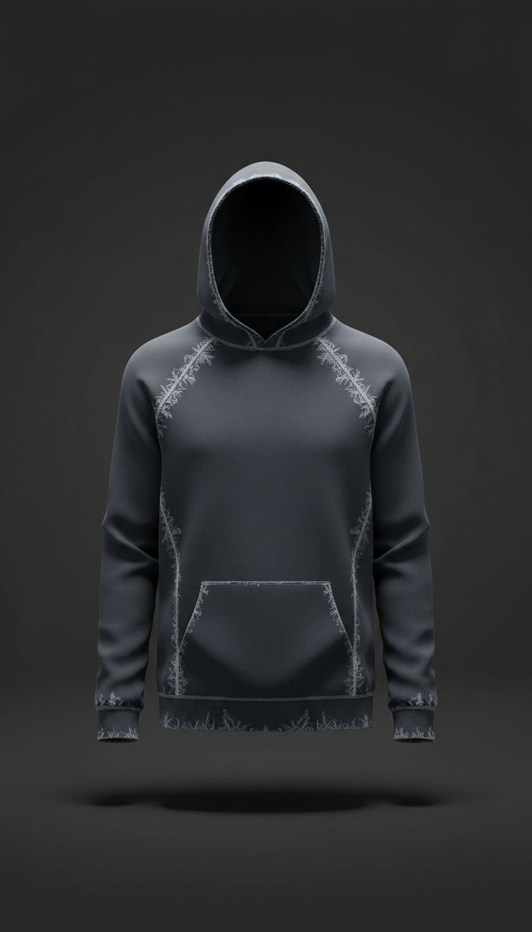 Frost-Accented Minimalist Hoodie