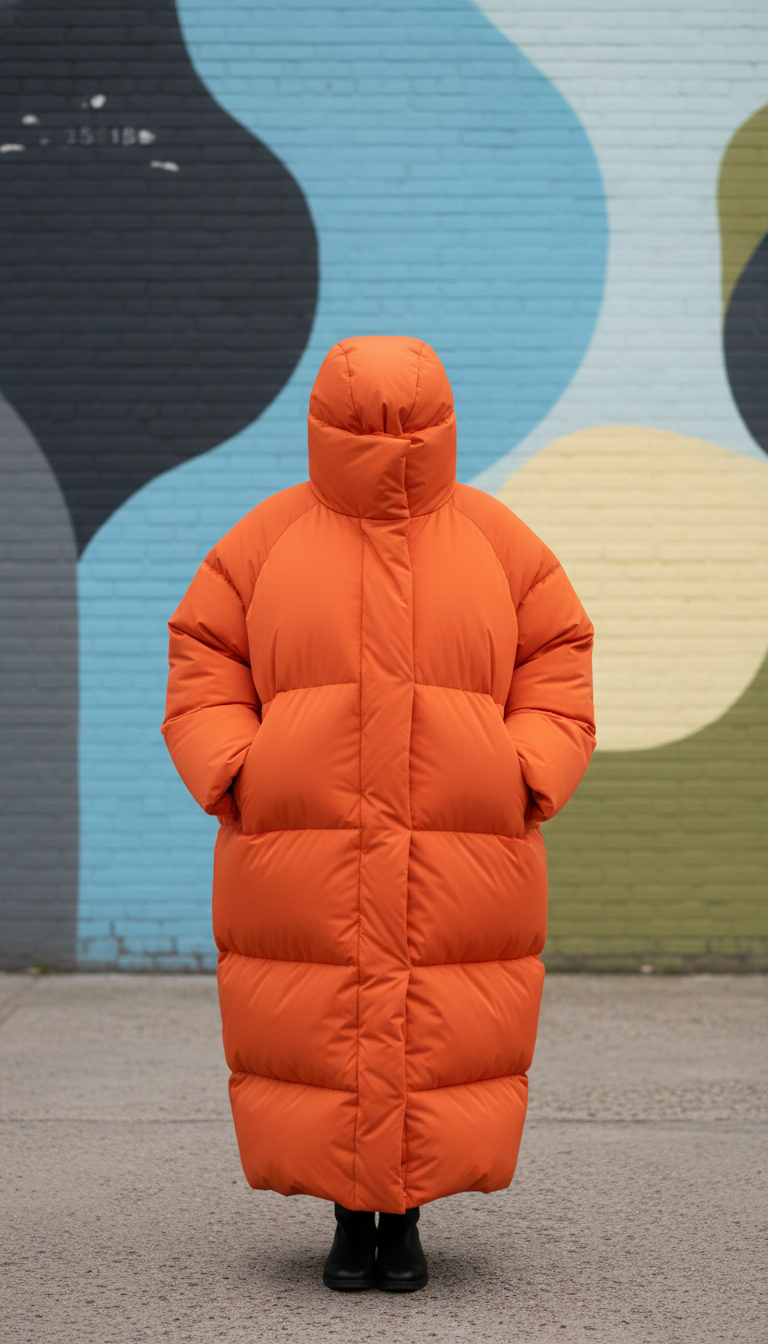 Pop-up orange oversized jacket