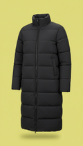 Asphalt Black full-length puffer coat