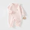 Barboteuse Bébé Fille Coton – Col Dentelle Cerises