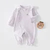 Barboteuse Bébé Fille Coton – Col Dentelle Cerises