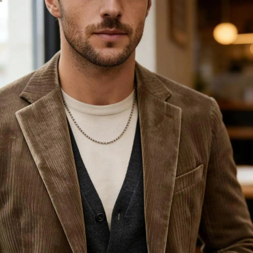 Blazer Homme Velours Côtelé – Coupe Slim