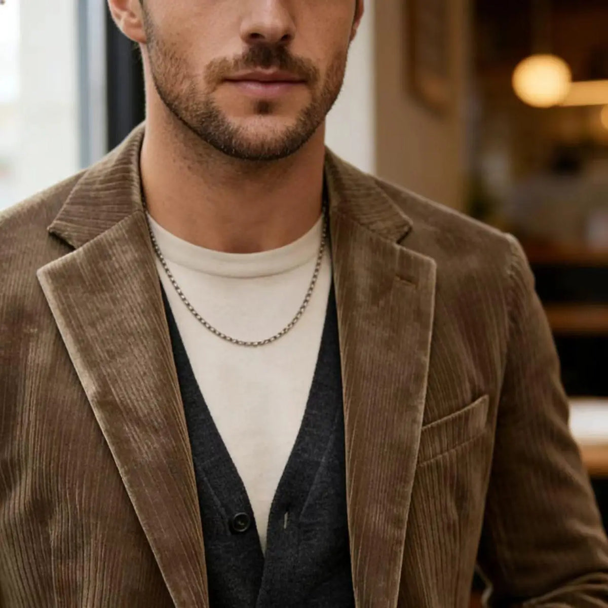Blazer Homme Velours Côtelé – Coupe Slim