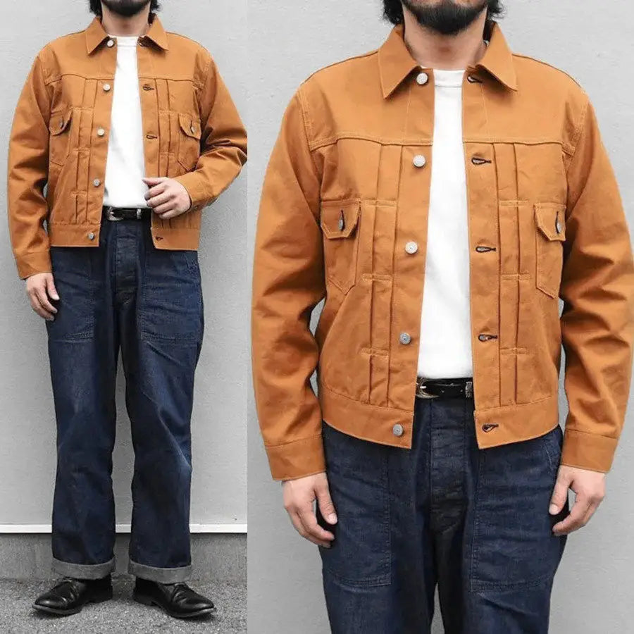 Veste en Toile Coton Japonaise – Style Vintage Brun
