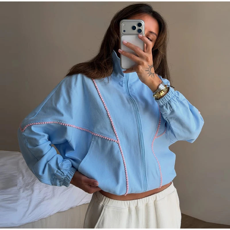 Veste en Jean Femme Bicolore – Zippée