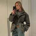 Veste Femme Col Montant Zippée – Multi-Poches