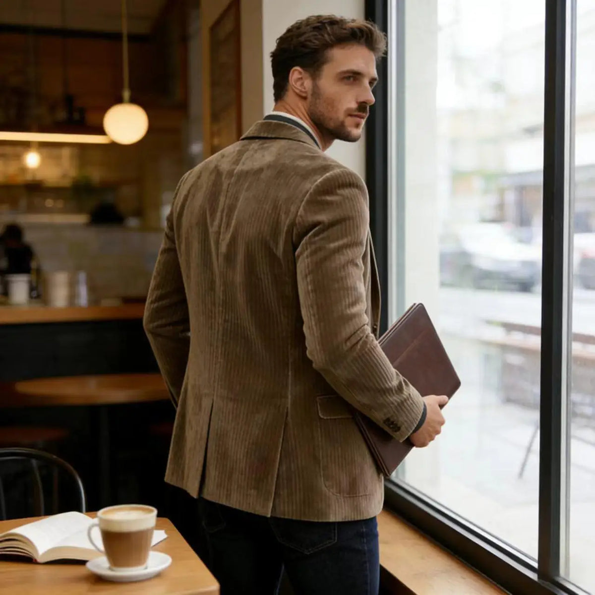 Blazer Homme Velours Côtelé – Coupe Slim