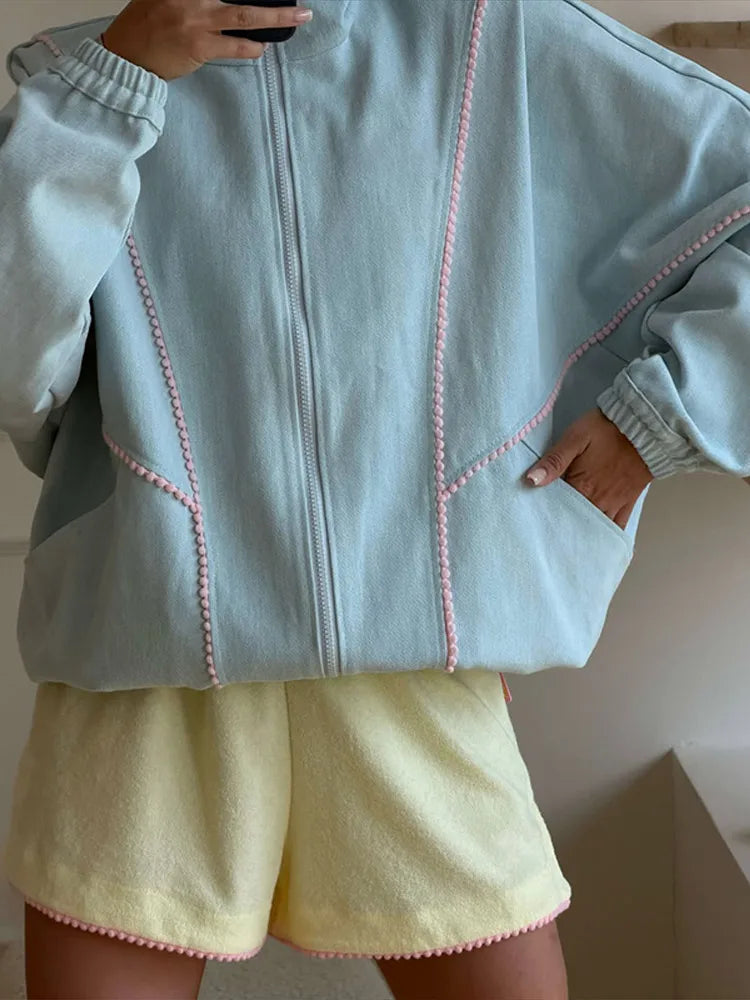 Veste en Jean Femme Bicolore – Zippée