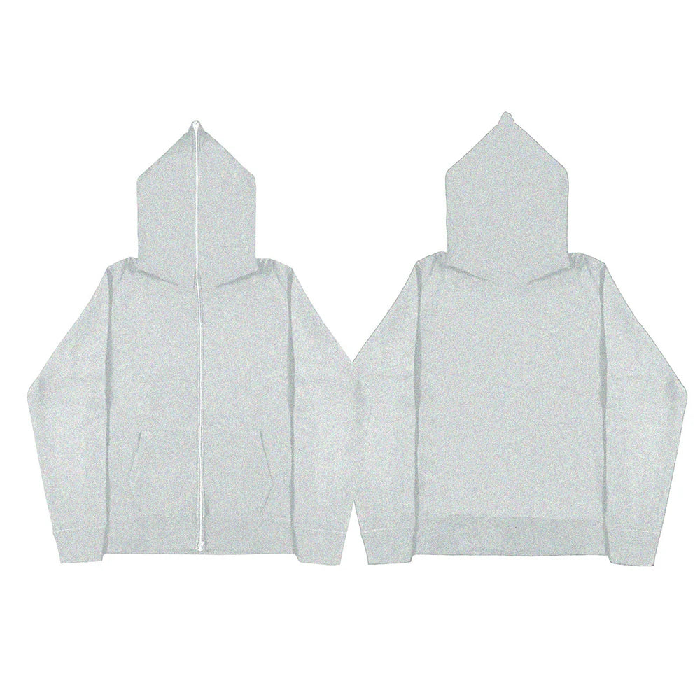 Harajuku Jacket Sweatshirts Men Zip Up Hoodies Jacket Retro Long Sleeve Oversized Black Hooded Sweatshirt Coats