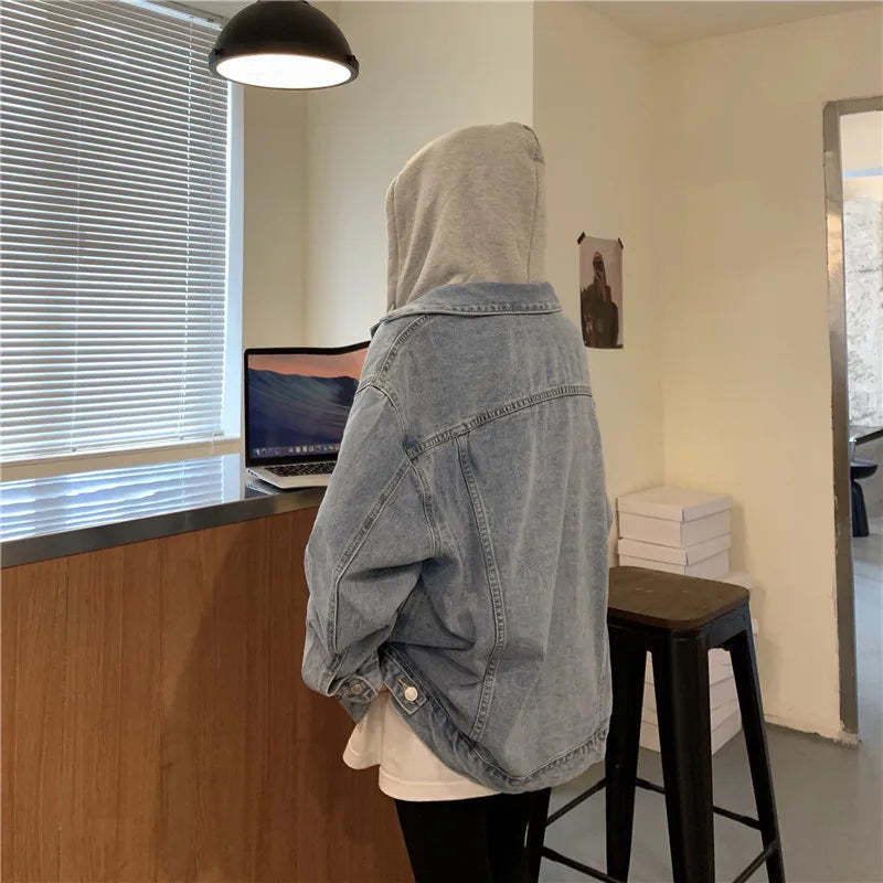 Veste en Jean à Capuche Femme – Oversize Coréen