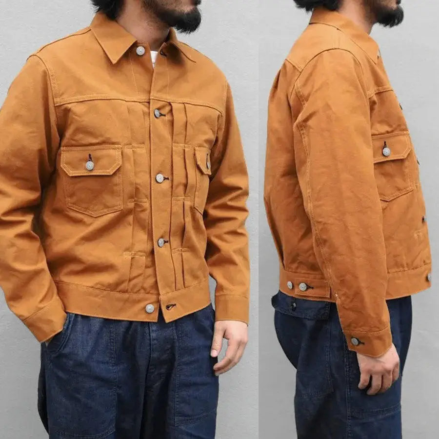 Veste en Toile Coton Japonaise – Style Vintage Brun