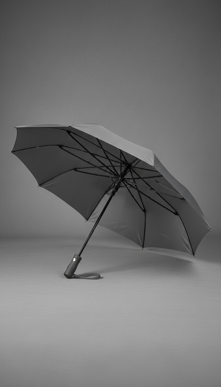 Slate Gray Umbrella with Fiberglass Ribs